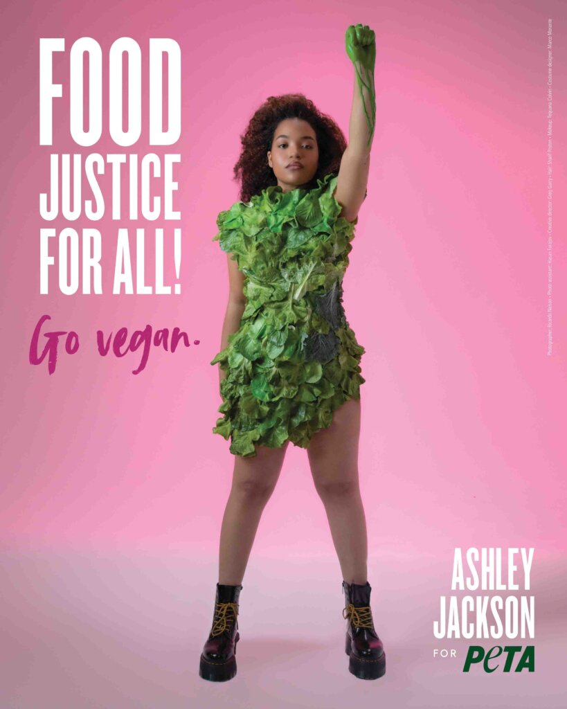 Ashley Jackson in einer PETA Kampagne